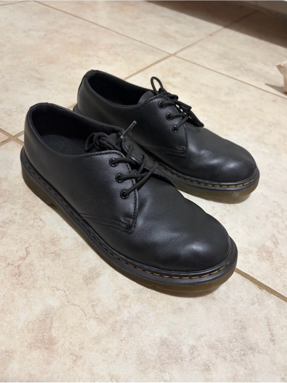 Dr. Martens Women's Black Leather 3-Eye Derby Oxfords